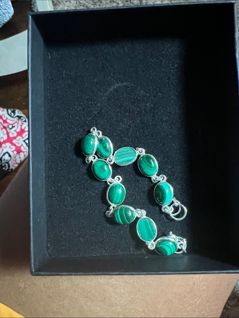 Green Malachite Stone Link Bracelet - Women Jewelry